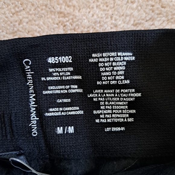 New! Catherine Malandrino Leggings 2 Pack Fleece Lined Size Medium Black - Picture 8 of 11